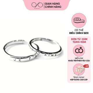 Nhẫn Đôi Bạc S925 DREAMSILVER Je Te'aime Chỉnh Được Size Thiết Kế Đơn Giản Tinh Tế ND044