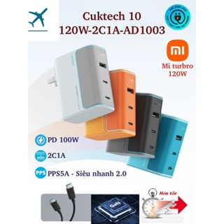 Củ sạc nhanh Cuktech 10 120W Mi turbro 120W 3 cổng 2C1A PD100W PPS5A QC UFCS FCP