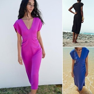 Mùa Hè 2025 Phong Cách Mới Xếp Ly Không Tay Rời Drape Đầm0264171
