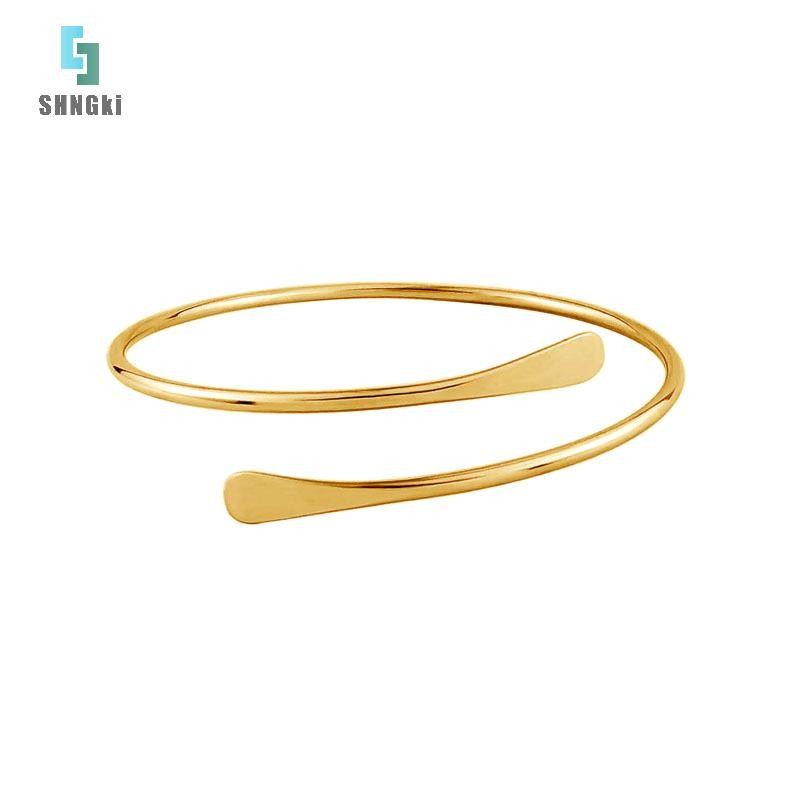 [Shngki] Rocking Ai Cập Swirl Có Thể Điều Chỉnh Tay Filigree Cuff Armlet Armlet Armlet Armband Open 