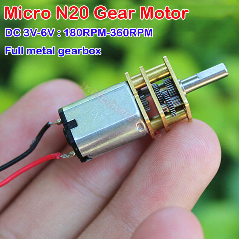 DC 3V-6V 360RPM Tốc Độ Chậm Mini N20 Gear Motor Full Kim Loại Hộp Số DIY Robot Xe Ô Tô