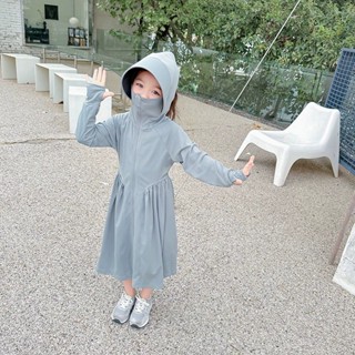 Áo Chống Nắng Cho bé dáng váy Toàn Thân Vải Thun Lạnh  thoáng mát cản tia UV