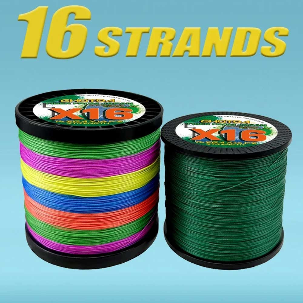 GHOTDA X16 Tali Pancing Benang 500M 300M PE Dây Câu Cá Biển Thuyền Câu Cá 25Lb-200Lb 12 Dây 16 Dây C