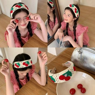 Đẹp Red Star Berry Thêu Mũ Băng Đô Quấn Tóc Phụ Kiện Tóc Cho Nữ