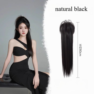 Tóc giả buộc cao mái thác nước kẹp tóc nữ tăng chiều cao đỉnh đầu bán tóc dài thẳng tự nhiên tiện lợi