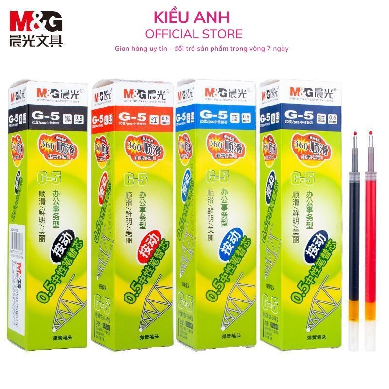 COMBO 5 Ruột MG G5 Ngòi 0.5mm Thay thế Bút K35, GP-1163 (1 Chiếc)