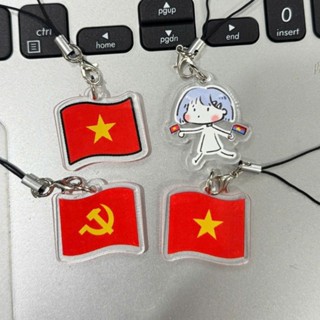 Dây đeo điện thoại hình cờ Tổ Quốc - cờ Đảng (2mặt) nlp