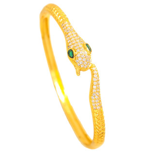 Cửa hàng vàng Cùng phong cách 24K Vàng sáng Vòng tay rắn độc đáo đính kim cương Benming Năm Vòng tay hình con rắn