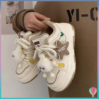 2024 Phong Cách Mới Ngôi Sao Xấu Xí Giày Thể Thao Dễ Thương Đế Dày Sinh Viên Giày Trắng
