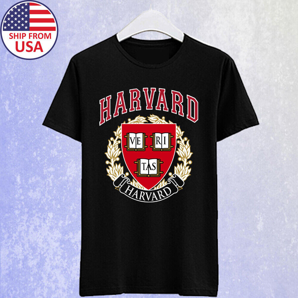 Áo thun nam màu đen Logo đại học Harvard