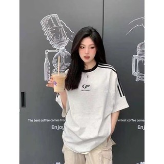 Unisex tay ngắn áo thun nữ form rộng cổ tròn retro bigsize cotton hàn quốc 20096460513