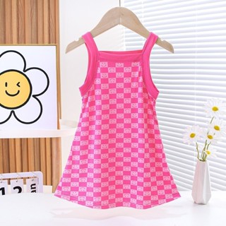 Combo 1-3 đầm ngủ hai dây bằng lụa mát thoáng khí phong cách công chúa phương Tây dễ thương cho bé gái 80-150cm