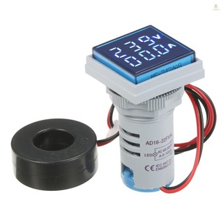 Mini vuông kỹ thuật số vôn-ammeter vôn kế ampe kế vôn kế led đôi hiển thị điện áp & đồng hồ đo dòng điện báo màn hình bảng điều khiển ac60-500v ac0-100a
