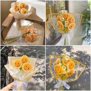 1 Chiếc Handmade Móc Hoa DIY Dệt Tay Hoa Nhân Tạo Ins Hoa Hướng Dương Trang Trí Nhà Ngày Của Mẹ Sinh Nhật Quà Tặng Tiếp Liệu