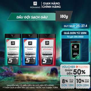 Dầu gội sạch gàu Romano hương nước hoa 180g
