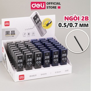 Ruột bút chì kim 2b/hb 0.5mm 0.7mm 0.9mm deli - hộp ngòi chì kim, lõi chì bấm 20chiếc nhỏ gọn tiện lợi