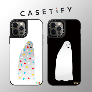 Casetify dễ thương Điểm sóng Gương mặt gương ma nhỏ Vỏ điện thoại Acrylic cho iPhone 15 Pro Max 14 Plus 13 ProMax 12 12Pro 11 Vỏ bảo vệ cứng bằng điện thoại chống sốc