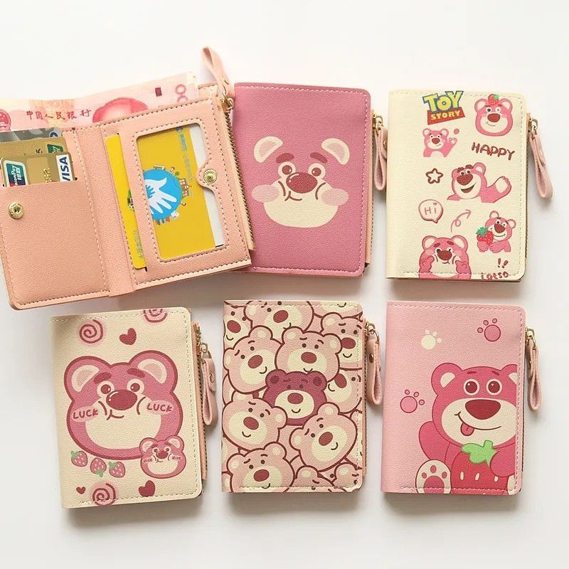 Ví Đựng Tiền Xu Ví Hoạt Hình Dễ Thương Dây Xích Ngắn Dâu Gấu Nữ Học Sinh Ví Dung Tích Lớn Ví Trẻ Em 