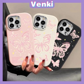 VENKI - Dành Cho iPhone 15 Pro Max iPhone 11 Ốp Lưng Mạ Điện Sang Trọng Silicon Mềm Túi Khí Chống Sốc Con bướm xinh màu hồng Tương Thích Với iPhone 14 13 12 11 XS XR 7Plus 8Plus