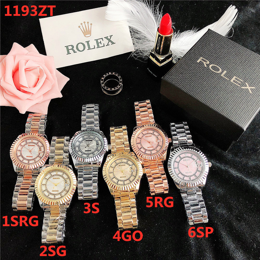 Đồng hồ nam thời trang sang trọng Rolex Đồng hồ đeo tay nam thể thao kinh doanh Đồng hồ đeo tay nam mặt tròn thông thường Dây da bằng thép không gỉ