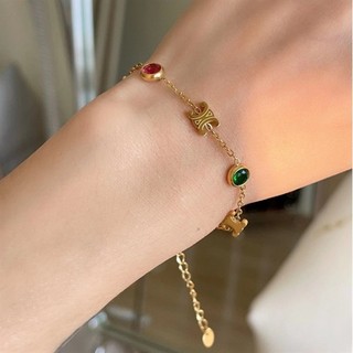 Bộ trang sức dây chuyền lắc tay đá màu sang trọng titan ko đen tt4895