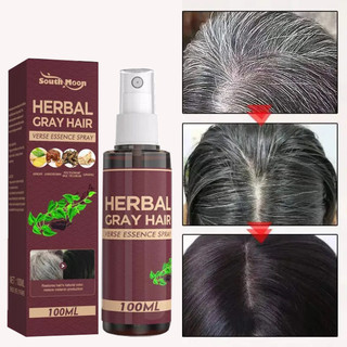  Xịt đen tóc Herbal tinh chất linh chi đen tóc Herbal Herbal gray hair serum phủ bạc làm đen tóc an toàn 100ml 