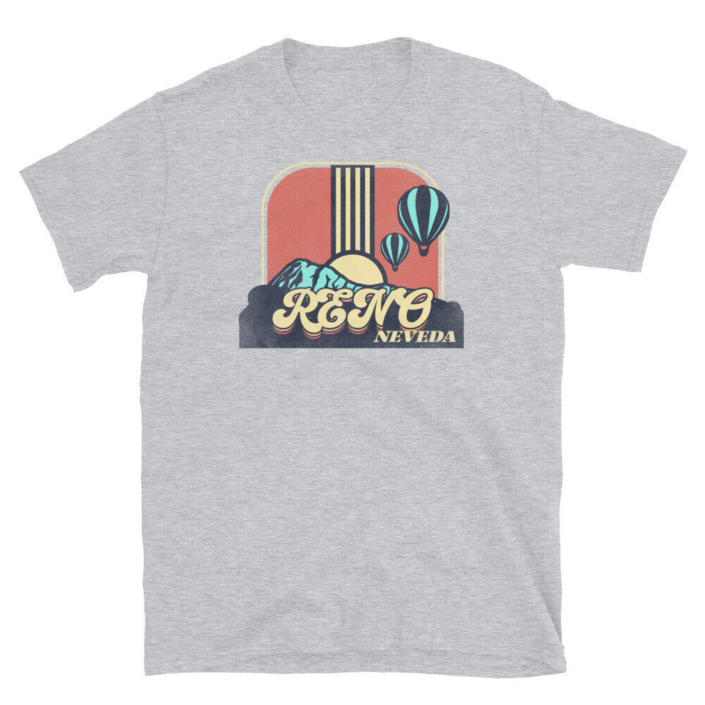 Áo thun Retro Reno Nevada Hot Air Balloon In họa tiết