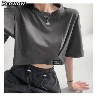 Prowowwomen tay ngắn dáng rộng vừa vặn mùa hè 2023