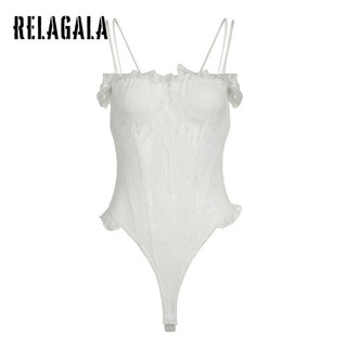 RelaGala Nữ Mới Thời Trang Màu Ren Phối Cảnh Gợi Cảm Mỏng Primer Suspender Bodysuits