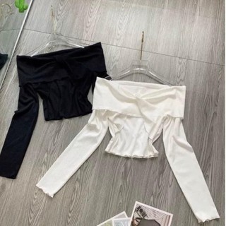 Áo gân trễ vai tay dài chất đẹp