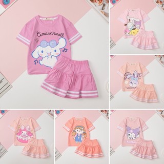 Bộ quần áo mùa hè cotton LITIBABY chân váy chạy sọc cho bé gái 13kg - 30kg