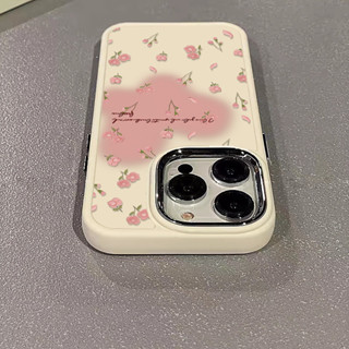 Ốp điện thoại họa tiết hoa nhỏ màu hồng sáng tạo cá tính Tương thích cho IPhone 11 14 15 12 13 Pro MAX XR X XS MAX 15Plus Se2020 7 / 8 Plus Khung mạ điện lỗ lớn Vỏ mềm