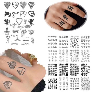 Hoạt hình dễ thương hình xăm tạm thời miếng dán ngón tay tươi miếng dán hình xăm j7v9