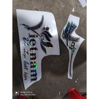 TEM CHỮ DECAL việt nam vẻ đẹp tiềm ẩn, hạc dán trang trí xe ô tô