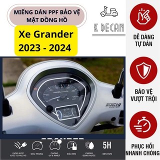 Bộ 2 tấm Dán xe Grande 2023 .  Miếng dán PPF bảo vệ mặt đồng hồ xe Yamaha Grande 2023-2024- Pskin ( Bảo hành 12 tháng)