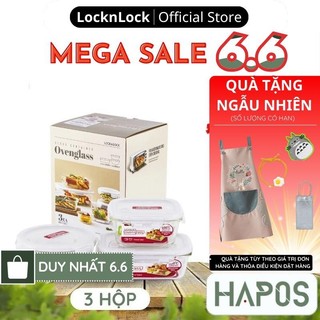 Bộ 3 hộp thủy tinh Lock&Lock Euro LLG428S03 - Hapos