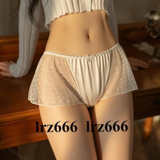 [Lrz666] Chấm bi ren giả gợi cảm Váy xuyên thấu gợi cảm Phong cách nửa mảnh Hip Thong cd Cross-