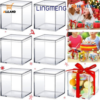 Hộp nhựa acrylic trong suốt Mini có nắp / hộp đựng thức ăn vuông / hạt kẹo