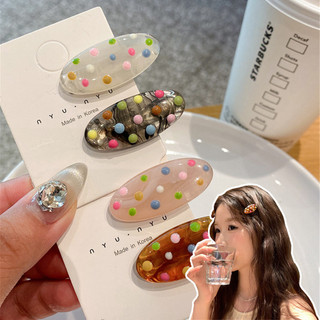 Nhiều màu sắc chấm bi kẹp tóc nhiều màu sắc chấm bên kẹp dễ thương bên nổ kẹp phụ kiện tóc mũ mới