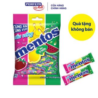 Quà tặng không bán - Kẹo nhai Mentos Cầu Vồng 3 Viên Hương Trái Cây (Gói 120g)