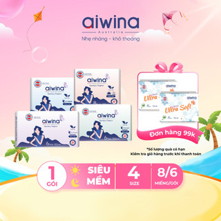 Băng vệ sinh Aiwina siêu mềm ban ngày 24.5cm, ban đêm 29cm/33cm/42cm