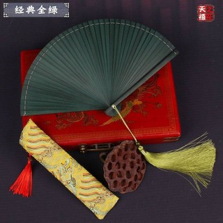 Quạt xếp cổ trang Quạt tre đầy đủ Quạt rỗng Dễ dàng mang theo Thủ công Quạt gấp Khiêu vũ Hiệu suất nhảy múa
