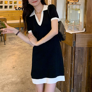 Đầm Lovito ghép nối màu sắc phong cách thường ngày cho nữ LNE54392