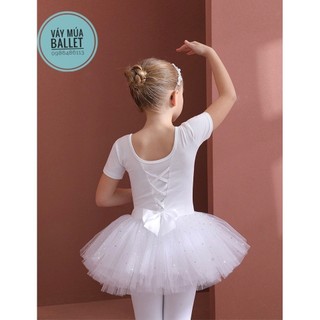 Váy múa đan lưng sao ngắn tay