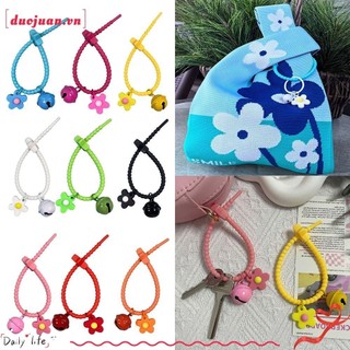 Mặt dây chuyền túi DUOJUAN, Treo trang trí với mặt dây chuyền hoa chuông, Ba lô silicon màu kẹo dễ thương Phụ kiện túi đựng chìa khóa