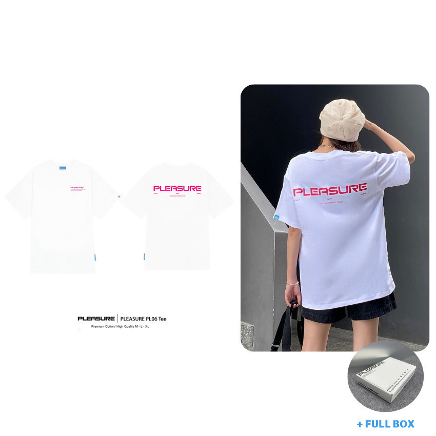 Áo Thun Tay Lỡ PLEASURE Tee Cotton 100% Unisex Nam Nữ Form Rộng Tay Lỡ Oversize Local Brand PL06.