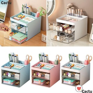 Hộp đựng bút CACTU Đồ dùng văn phòng trường học Hộp đựng văn phòng phẩm có ngăn kéo trong suốt Nhiều ngăn Hộp lưu trữ văn phòng phẩm
