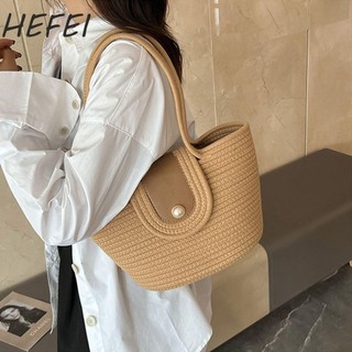 HEFEI Túi xách nữ Vintage Túi đi biển đơn giản Túi Tote Bohemian Dung tích lớn Túi mua sắm Túi đeo vai