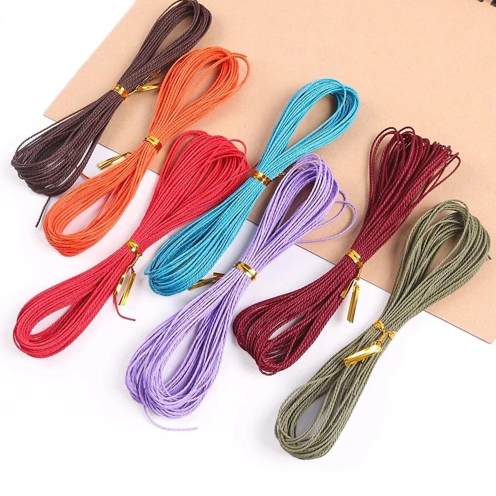 10M 1mm Bông sáp nhiều màu Sợi dây bện Dây đeo tay Làm đồ trang sức