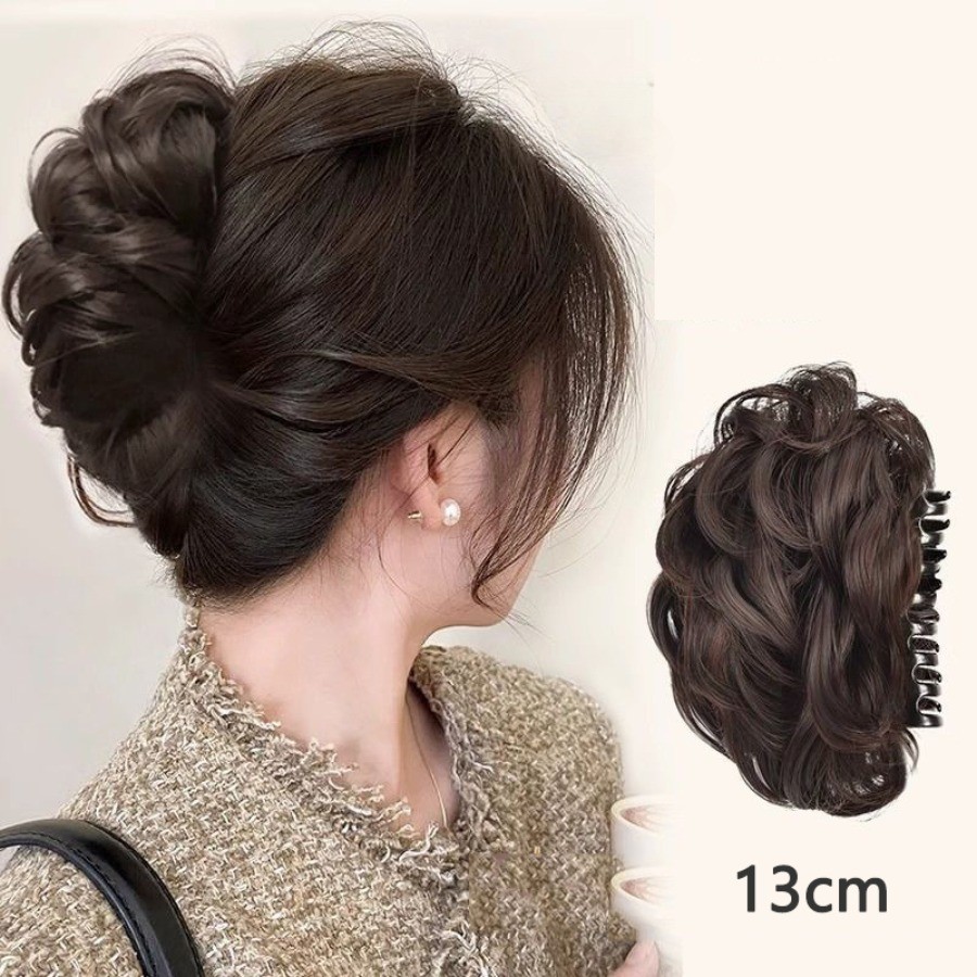 13cm Tóc Giả Kẹp Tóc Lông Tơ Mô Phỏng Tóc Giả Đuôi Ngựa Kẹp Tóc Nữ Nhựa